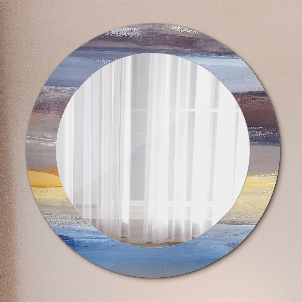 Round decorative mirror Abstract picture