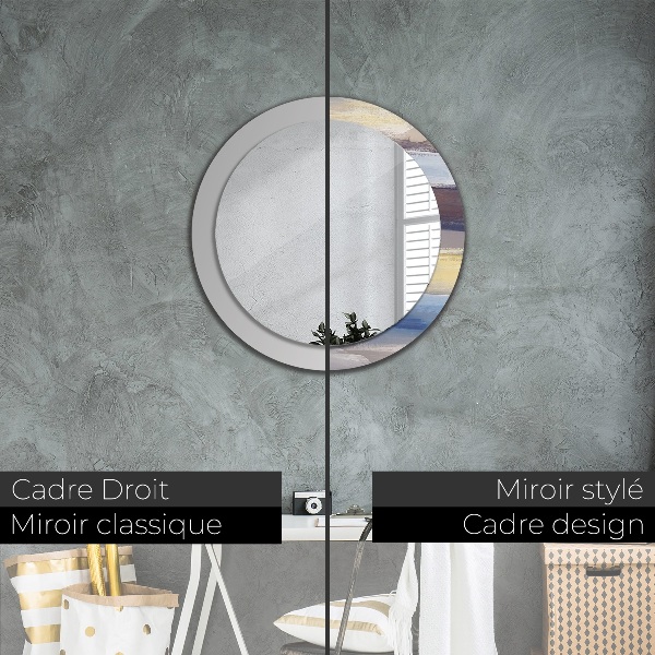 Round decorative mirror Abstract picture
