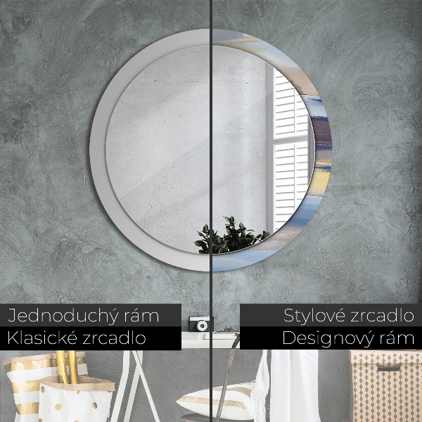 Round decorative mirror Abstract picture