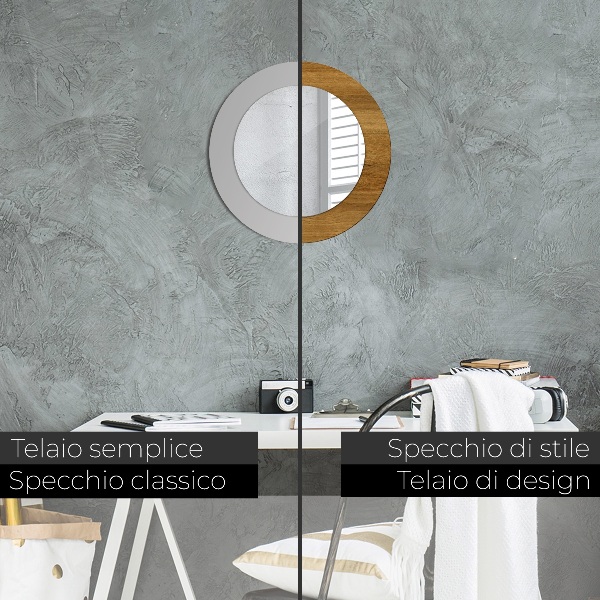 Round wall mirror decor Rustic oak