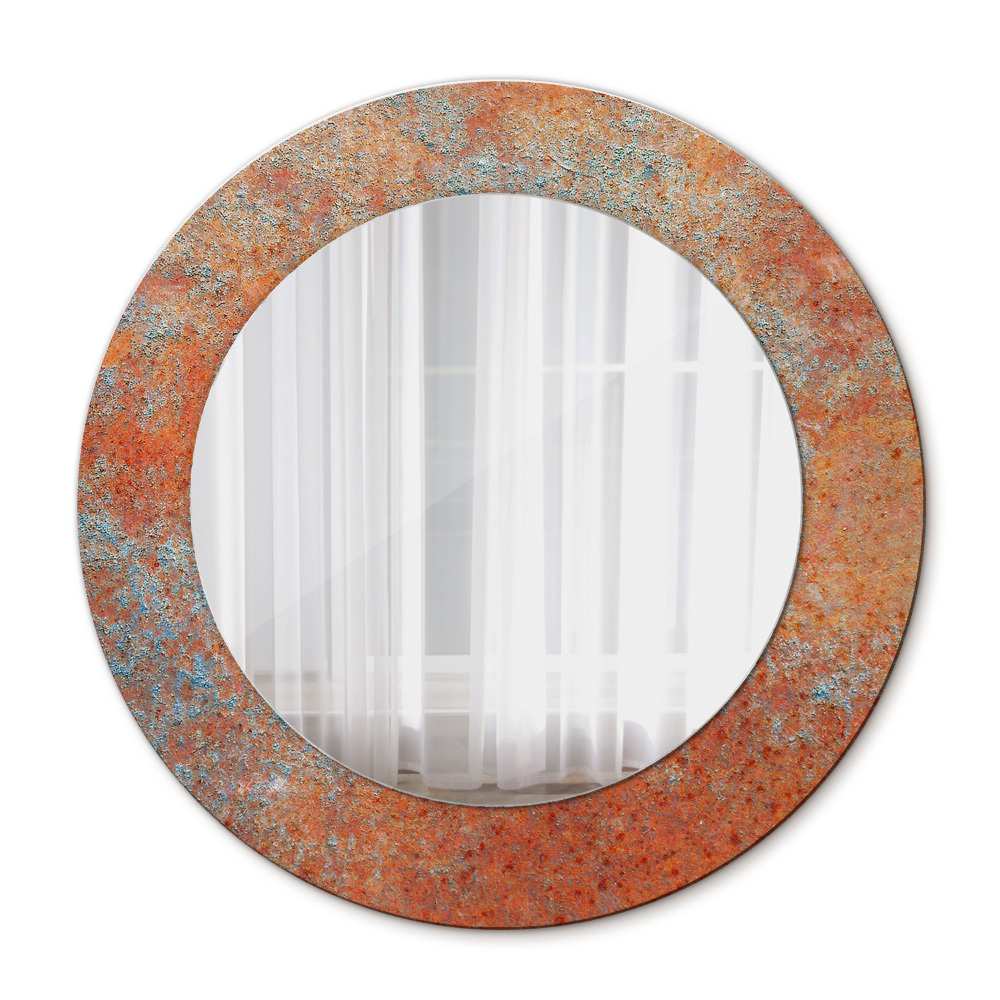 Round wall mirror decor Rusty metal