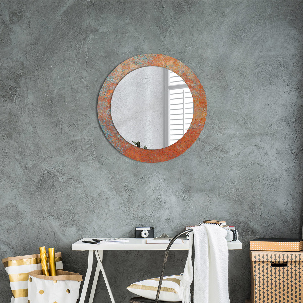 Round wall mirror decor Rusty metal