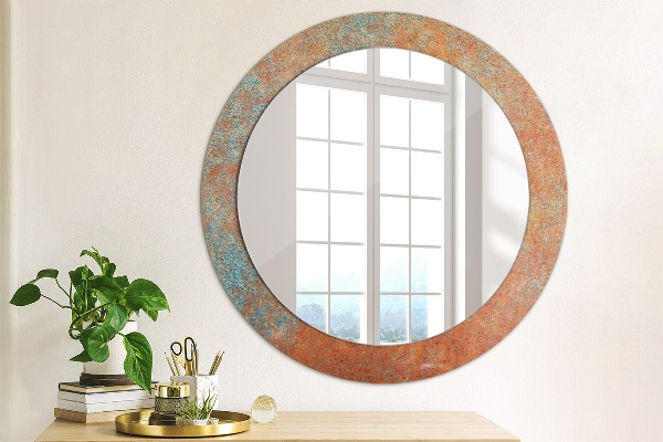 Round wall mirror decor Rusty metal