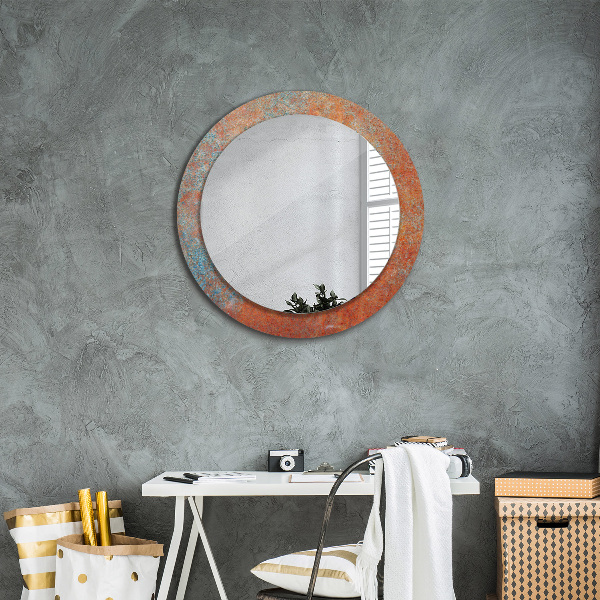 Round wall mirror decor Rusty metal