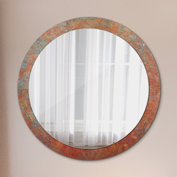 Round wall mirror decor Rusty metal