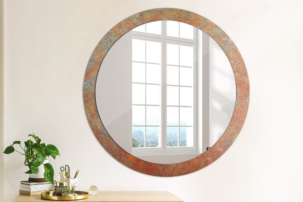 Round wall mirror decor Rusty metal