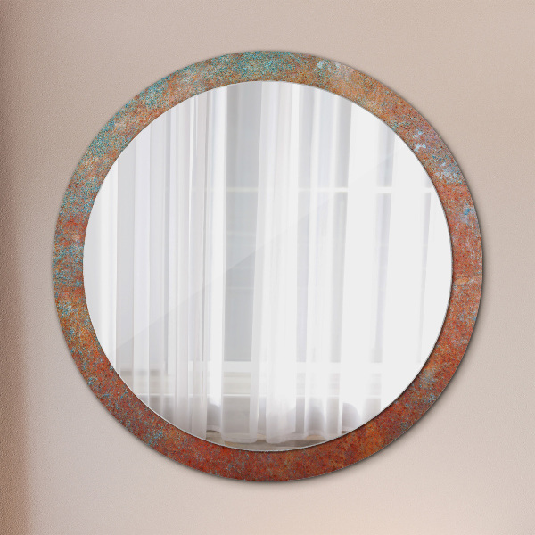 Round wall mirror decor Rusty metal