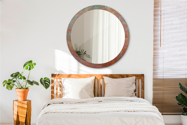 Round wall mirror decor Rusty metal