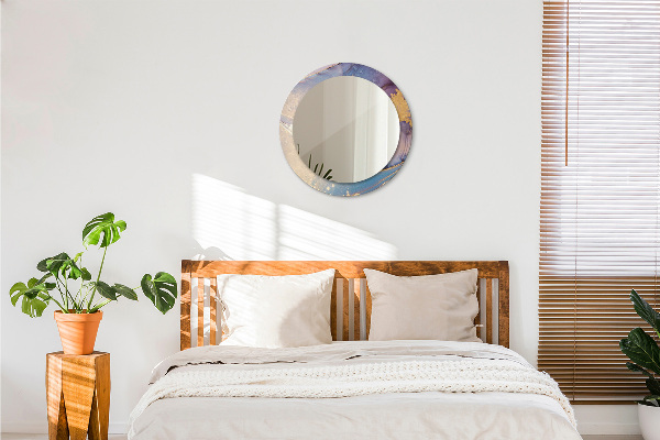 Round wall mirror decor Marble stone