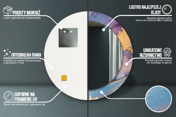 Round wall mirror decor Marble stone