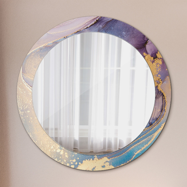 Round wall mirror decor Marble stone