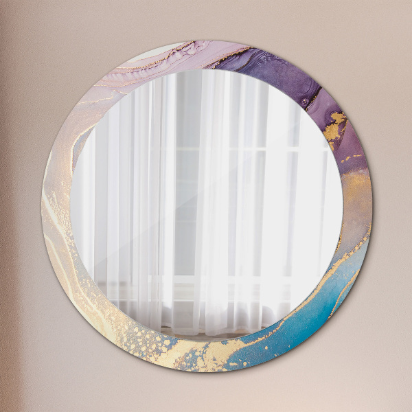 Round wall mirror decor Marble stone