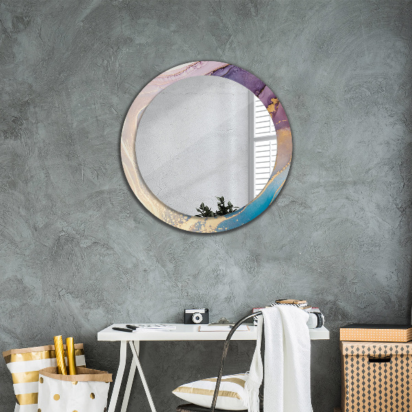Round wall mirror decor Marble stone