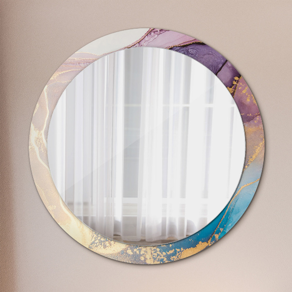 Round wall mirror decor Marble stone