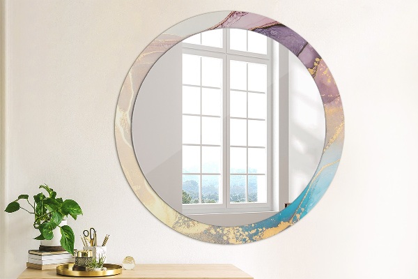Round wall mirror decor Marble stone