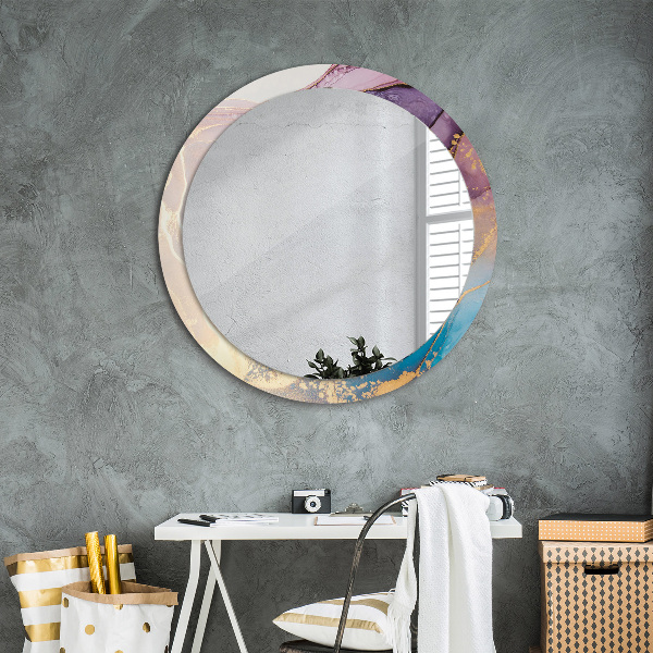 Round wall mirror decor Marble stone