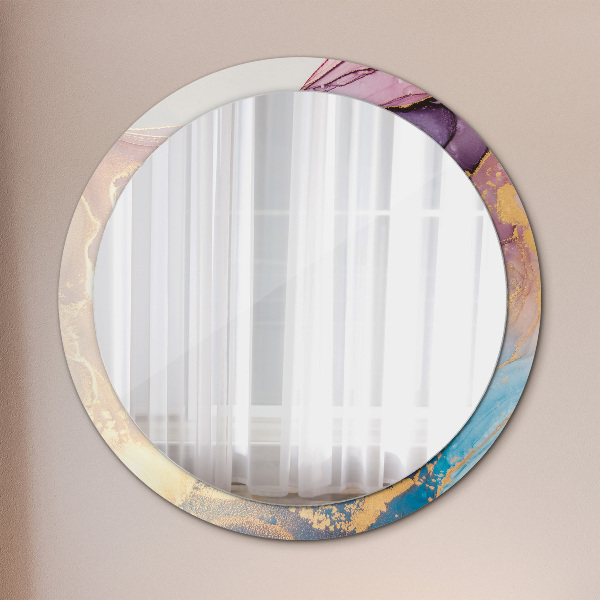 Round wall mirror decor Marble stone