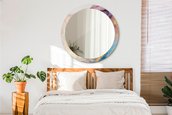 Round wall mirror decor Marble stone