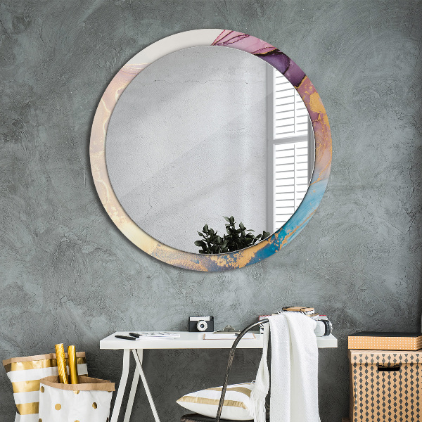 Round wall mirror decor Marble stone