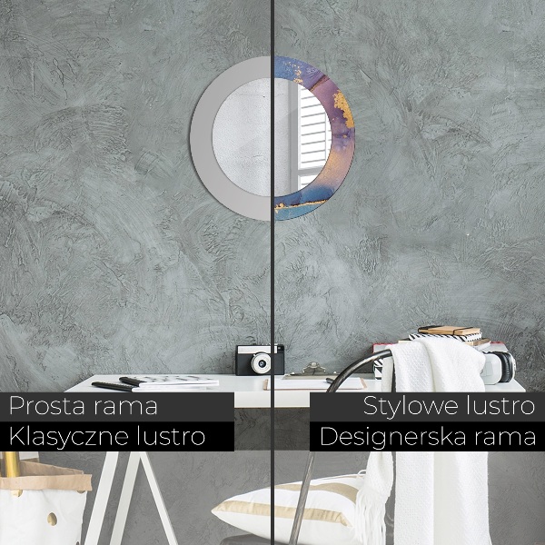 Round wall mirror decor Marble stone