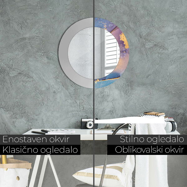 Round wall mirror decor Marble stone