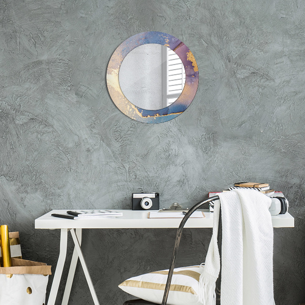 Round wall mirror decor Marble stone