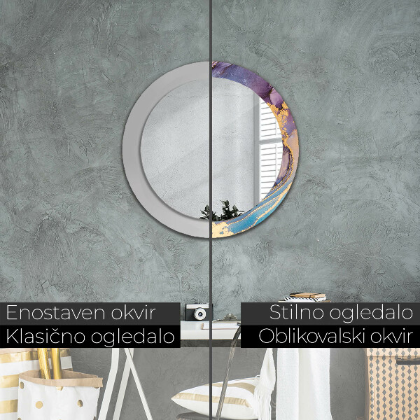 Round wall mirror decor Marble stone