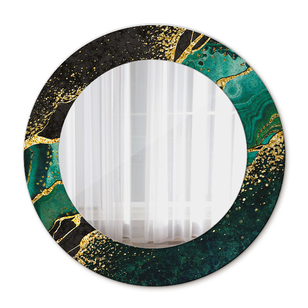 Round decorative mirror Marble green