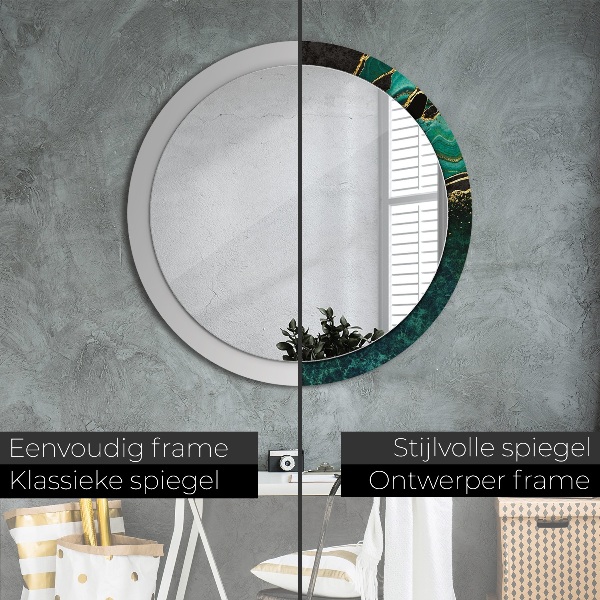 Round decorative mirror Marble green