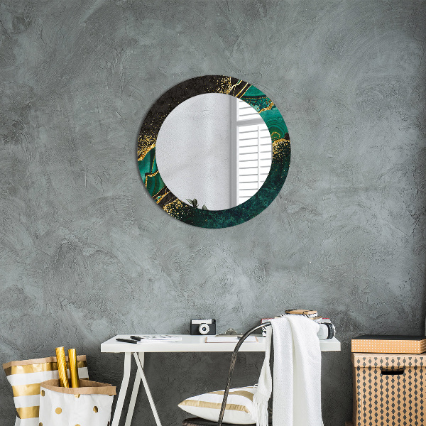 Round decorative mirror Marble green