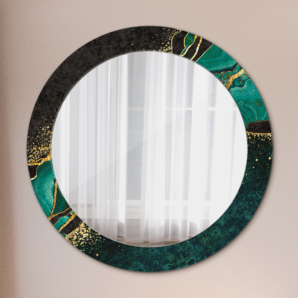 Round decorative mirror Marble green