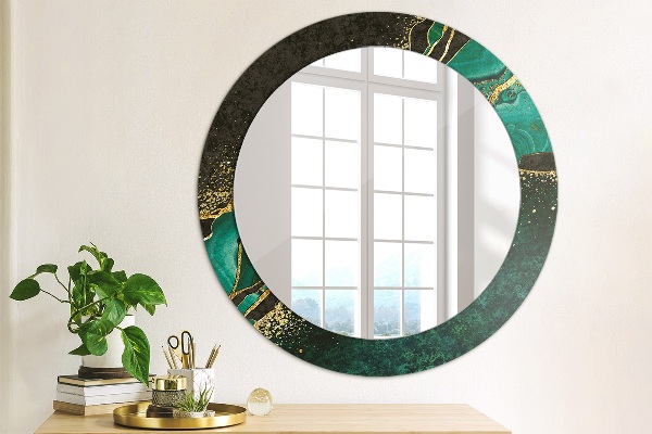 Round decorative mirror Marble green
