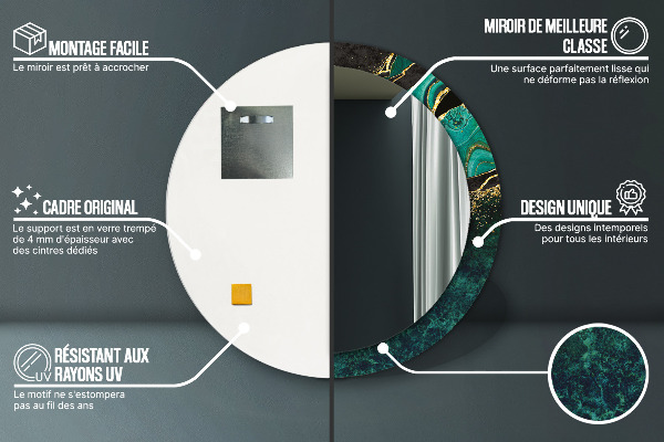 Round decorative mirror Marble green