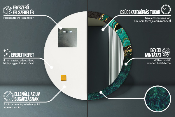 Round decorative mirror Marble green