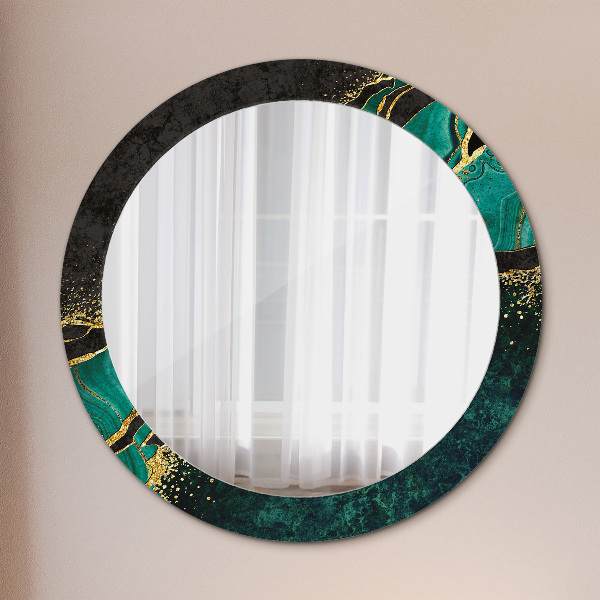 Round decorative mirror Marble green