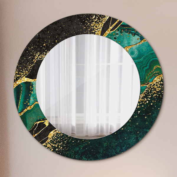 Round decorative mirror Marble green