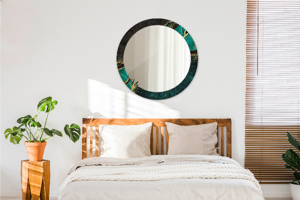 Round decorative mirror Marble green