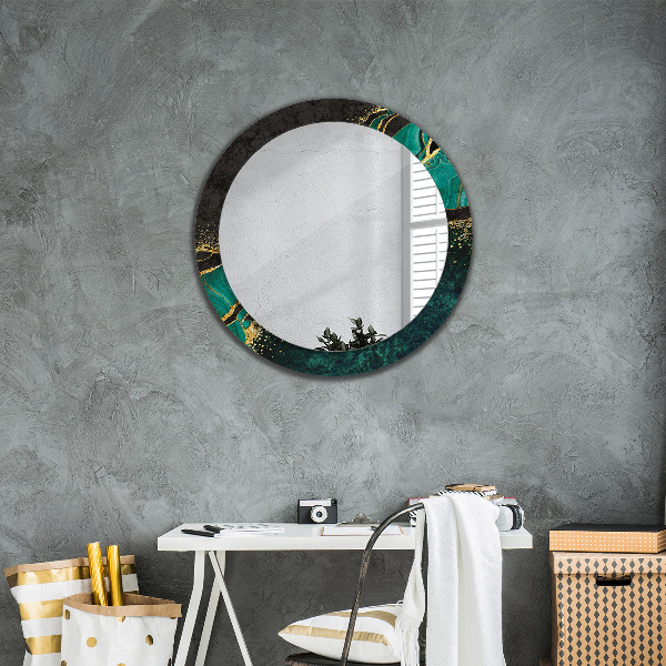 Round decorative mirror Marble green