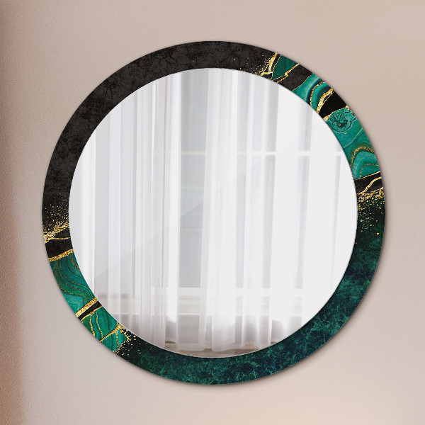 Round decorative mirror Marble green