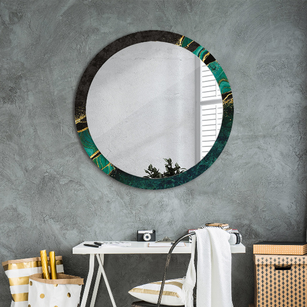 Round decorative mirror Marble green