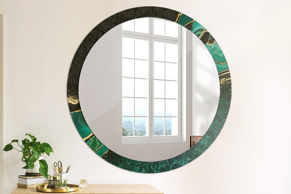 Round decorative mirror Marble green