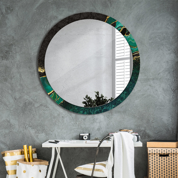 Round decorative mirror Marble green