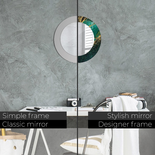 Round decorative mirror Marble green