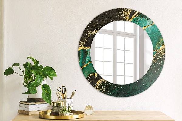 Round decorative mirror Marble green