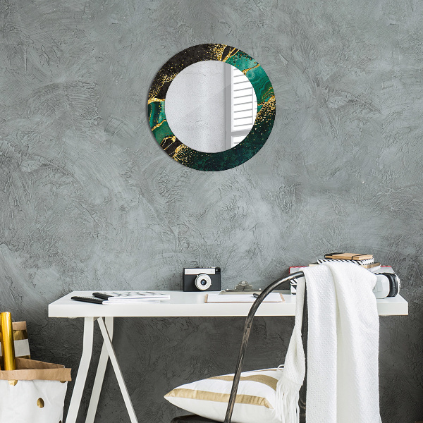 Round decorative mirror Marble green