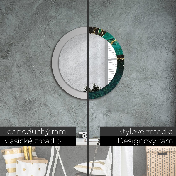 Round decorative mirror Marble green