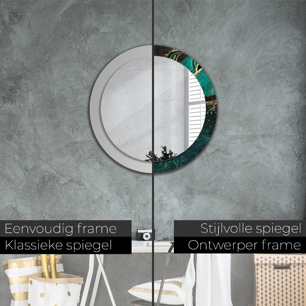 Round decorative mirror Marble green
