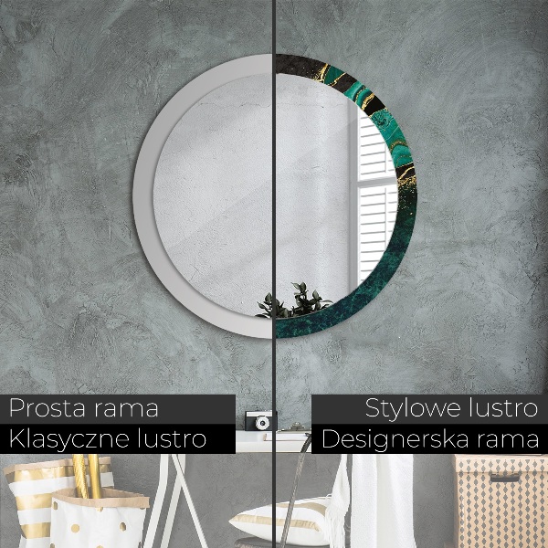Round decorative mirror Marble green