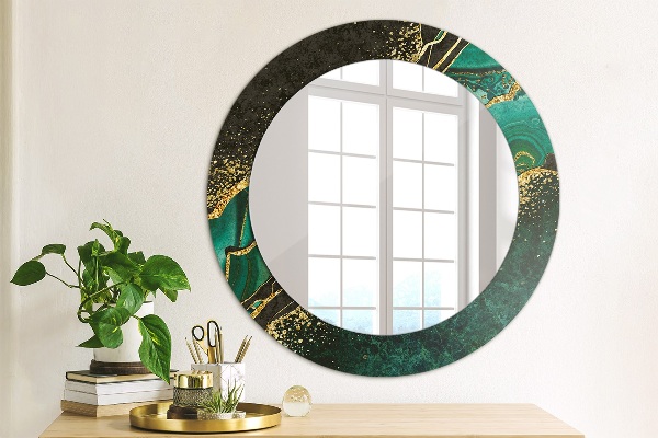 Round decorative mirror Marble green