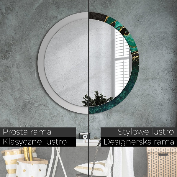 Round decorative mirror Marble green